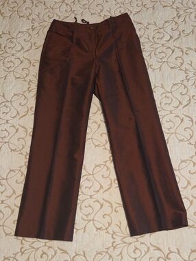 Apanage Wide-Leg Trousers in Dark Brown (100% Silk)